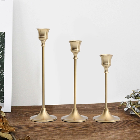 Europese Metalen Kandelaar Geurkaars Elegante Eettafel Middelpunt Bruiloft Huisdecoratie Legering Messing Goud