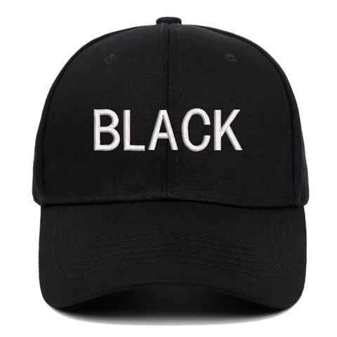 Koreanischer Stil Damen Baumwolle Baseballkappe Mit BLACK Buchstaben Stickerei Verstellbar Sonnenhut Outdoor Casual Sport Hut