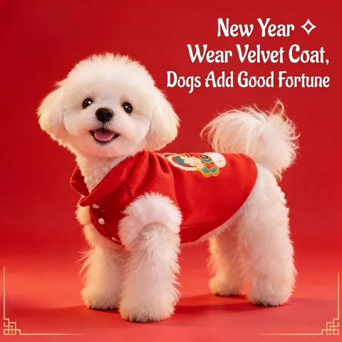 Haustier Neujahr Tang Anzug Weste Chinesischen Stil Löwentanz Stickerei Warm Fleece Hundebekleidung Mit D-Ring