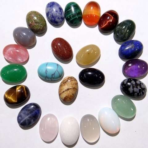 Ovale Polierte Cabochon Edelsteine Naturachat Kristall Synthetischer Türkis Glatte Rückseite Für Schmuckherstellung Inlay Zubehör