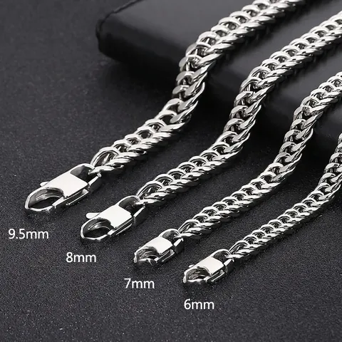 Curb Chain Necklace Stainless Steel Cuban Link Hip Hop Punk Style For Men Women Silver Color Bold Jewelry