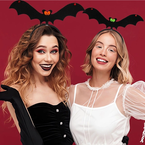 Ali di Pipistrello di Halloween Occhiali Cerchietto Puntelli per Costumi da Festa Copricapo in Feltro per Bambini Adulti Accessori Foto