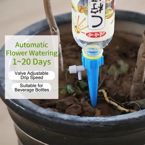 Pointes Arrosage Automatique Plastique PP Contrôle Flux Réglable Irrigation Goutte À Goutte Pour Plantes Jardin