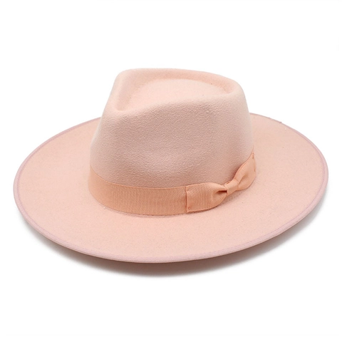 Chapeau Fedora À Bord Large En Feutre De Laine Avec Ruban À Nœud Style Western Vintage Automne Hiver Chaud Pour Femmes Hommes
