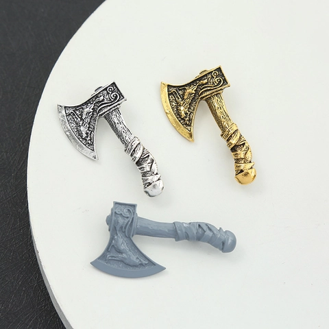Broche de Hacha Vikinga Vintage Aleación Aceite de Goteo Talla de Dragón Alfiler para Mujeres Hombres Joyería de Moda Accesorios