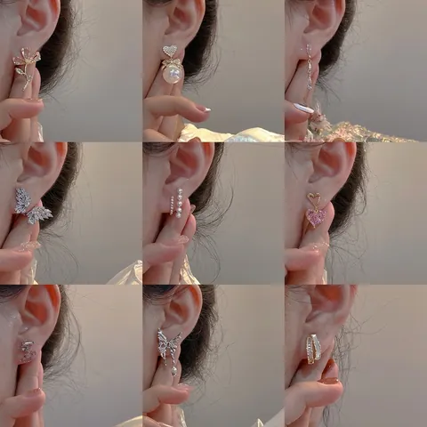 Orecchini In Rame Vintage Con Perno In Argento Sterling 925 Eleganti Gioielli In Künstliche Perle E Zirconi Per Donne Accessorio Di Moda