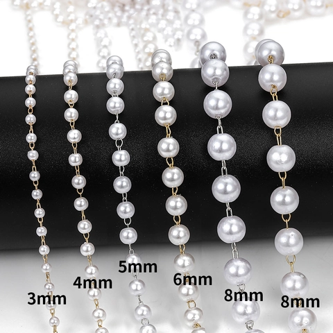 Imitation Künstliche Perlen Künstliche Perlenkette Kupfer Metall Für DIY Schmuckherstellung Halskette Armband Zubehör Eleganten Stil