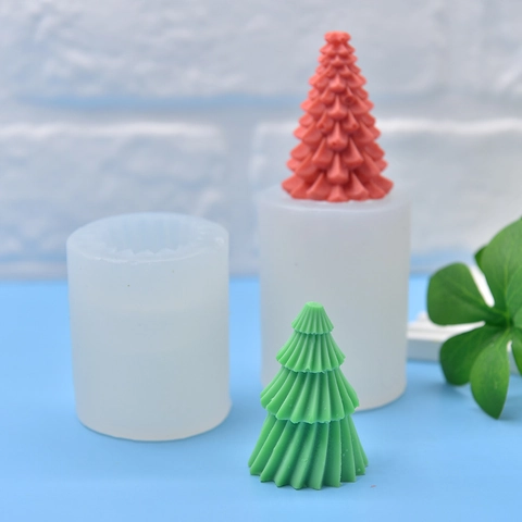 Kerstboom Siliconen Vorm Voor DIY Kaars Zeep Maken 3D Hars Gieten Fondant Cake Decoreren Knutselgereedschap