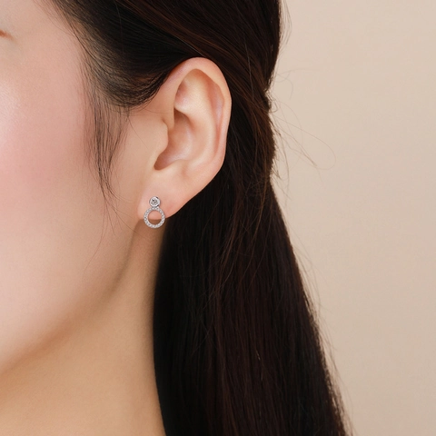 Minimalistische 925 Sterling Silber Zirkonia Runde Ohrstecker Für Damen Elegante Geometrische Koreanische Stil Täglich Schmuck Zubehör