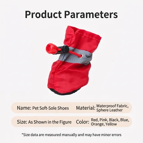 Waterproof Dog Boots Reflective Adjustable Soft Sole Pet Shoes For Small Medium Dogs Non-Slip Winter Paw Protectors