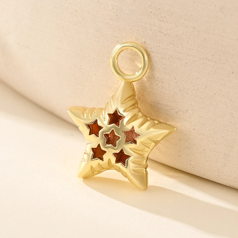 Geometric Metal Pendants Charms Gold Plated Alloy DIY Jewelry Making Materials Star Heart Teapot Water Drop Shape