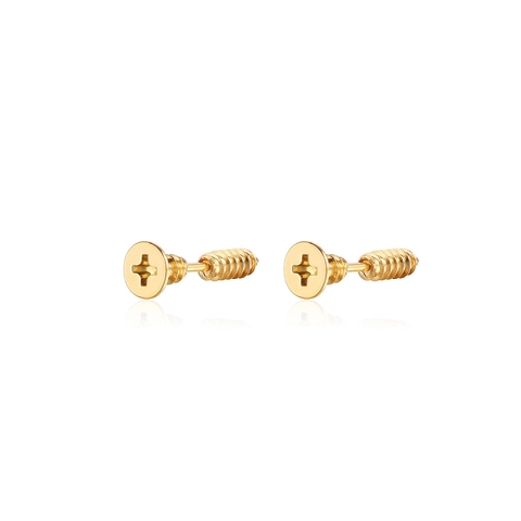 Orecchini a Bottone con Vite in Acciaio al Titanio Punk per Uomo Donna Stile Industriale Gotico Oro Argento Nero Gioielli Regalo