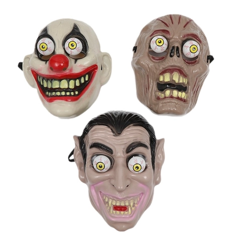 Maschera Horror Di Halloween Con Bulbi Oculari Iniettati Di Sangue Plastica Spaventoso Clown Zombie Vampiro Cosplay
