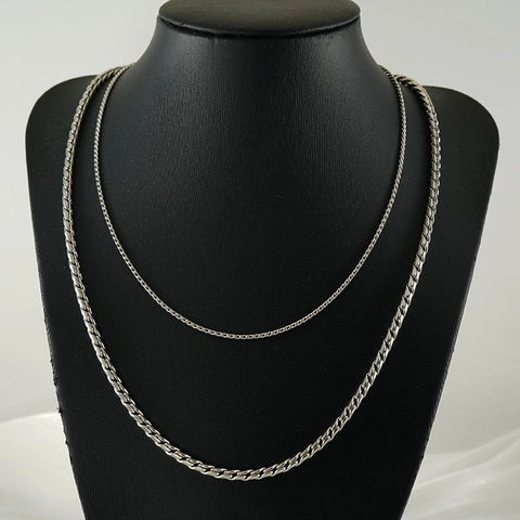 Collar De Cadena De Acero Inoxidable Minimalista Chapado En Oro Cadenas De Cuerda Trigo S-Link Joyería Unisex