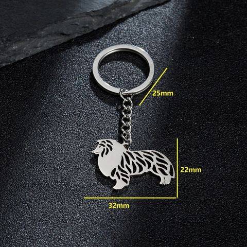 Llavero de Colgante de Silueta de Perro de Acero Inoxidable Hueco Conmemorativo para Mascotas para Mujeres Hombres Accesorio de Bolso