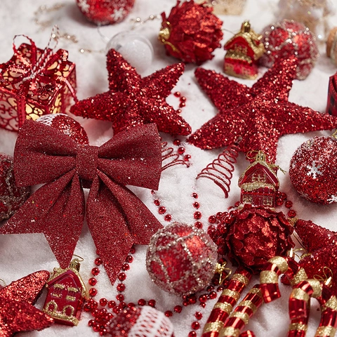 Christmas Tree Topper Star Bowknot Ornaments Sparkling Glitter Sequins Foam Hanging Decorations Home Party
