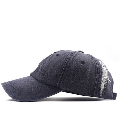 Berretto Da Baseball In Denim Lavato Distressed Ripped Hole Cotone Regolabile Cappello Da Sole Sport All'aperto Uomini Donne