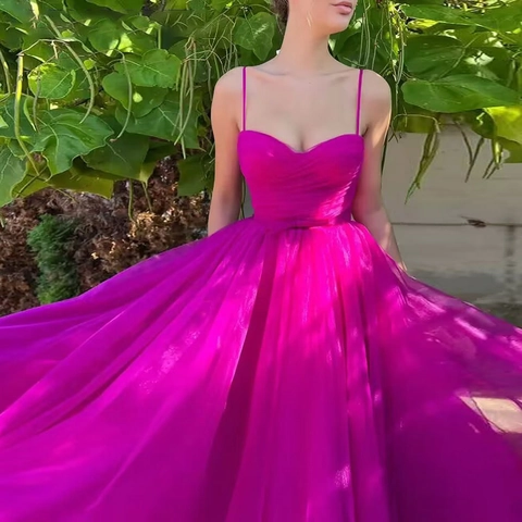 Vestito In Tulle A Bretelle Sottili Scollo A Cuore Corpetto Arricciato Linea A Festa Serale Ballo Di Fine Anno Gala Elegante Donna