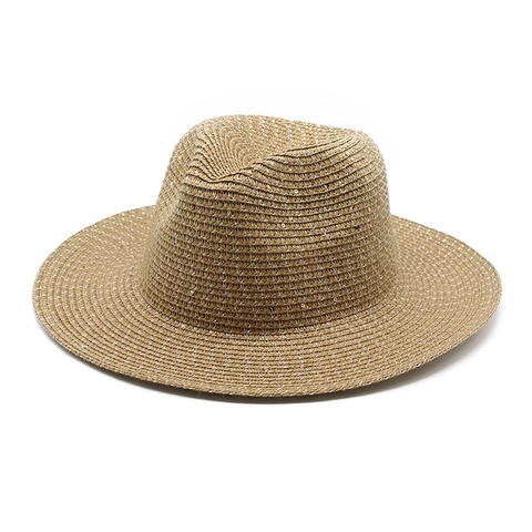 Cappello Fedora Di Paglia Con Paillettes Da Donna Tesa Larga Estate Spiaggia Protezione Solare Traspirante Vacanze Stile Panama Intrecciato