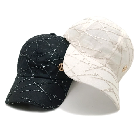 Modische Baseballkappe Polyester Atmungsaktiv Verstellbar Metall Label Unregelmäßige Nähte Streetwear Casual Unisex