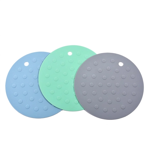 Tovaglietta Rotonda In Silicone Resistente Al Calore Sottobicchiere Antiscivolo Con Foro Per Appendere Tappetino Da Cucina