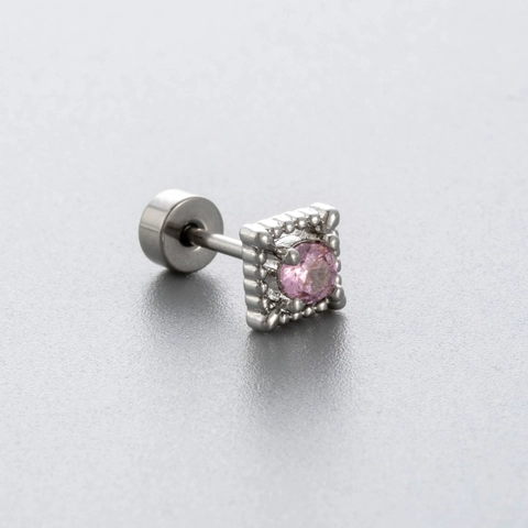 Titanium Stahl Knorpel Ohrstecker Lavendel Rosa Zirkon Schmetterling Quadrat Sternformen Schraubverschluss Piercing Schmuck