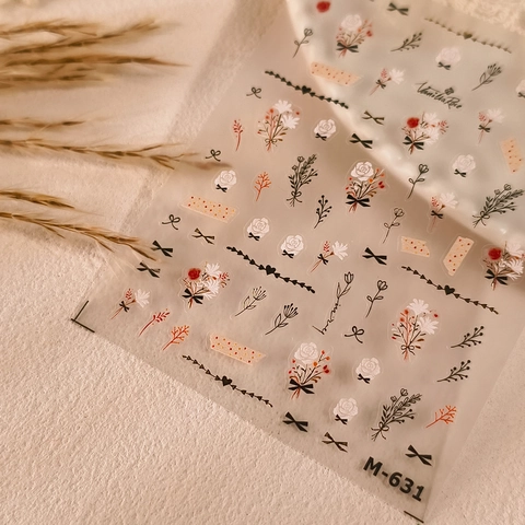 Retro Französische 3D Gold Geprägte Nagelsticker Blumen Rose Schleife Herz Muster Selbstklebende Maniküre Decals Für Damen DIY Nagelkunst