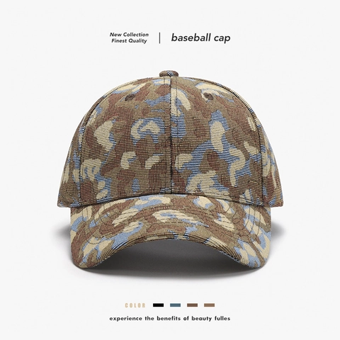 Cappello Da Baseball Cotone Camouflage Jacquard Traspirante Protezione Solare Outdoor Vintage Fibbia Regolabile Unisex