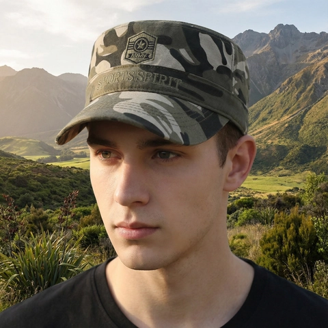 Heren Cadet Cap Katoen Canvas Militaire Stijl ARMY Patch Borduurwerk Verstelbaar Ademend Outdoor Casual Hoed