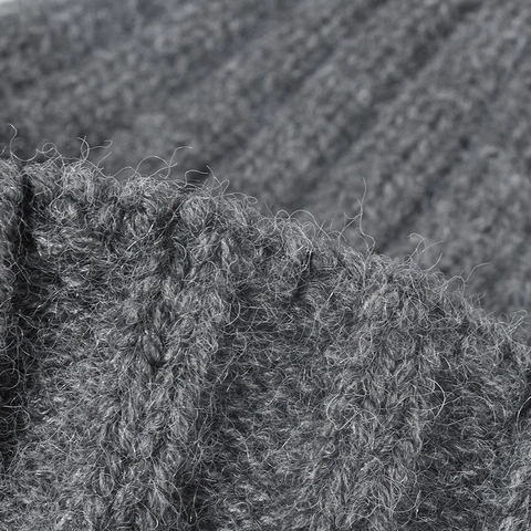 Gorro De Punto Acanalado Para Mujer Cálido Grueso Imitación Cachemira Invierno Exterior Dobladillo Suave Color Sólido