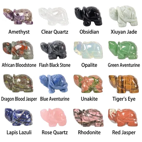 Figura De Tortuga De Piedra De Cristal Escultura De Piedras Preciosas Talladas De Animales Decoración Reiki Escritorio