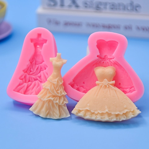 Hochzeitskleid Silikonformen Zum Backen Tortendekoration Schokolade Fondant DIY Handgemachte Seife Kerzenherstellung Elegant