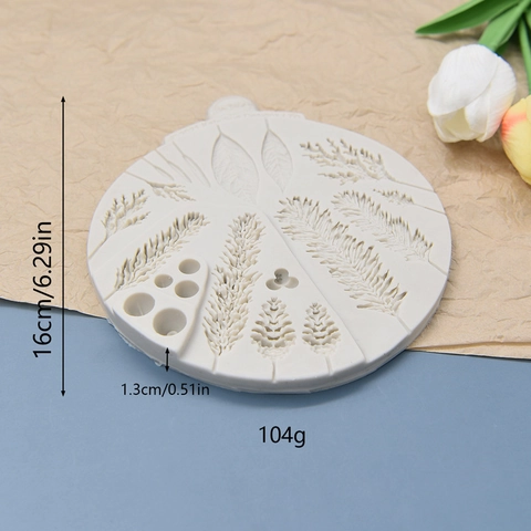 Christmas Pine Cone Leaves Silicone Mold For Fondant Cake Decorating Baking Kitchen Tool Pine Needle Berry Pattern