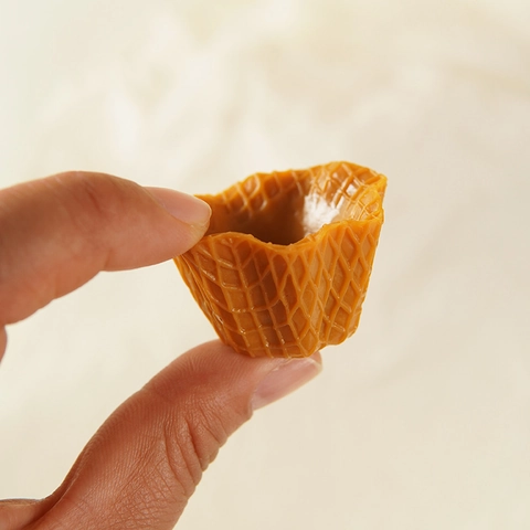 Artificial Ice Cream Waffle Cup Realistic PVC Food Model For DIY Crafts Photography Props Cake Decoration Accessory