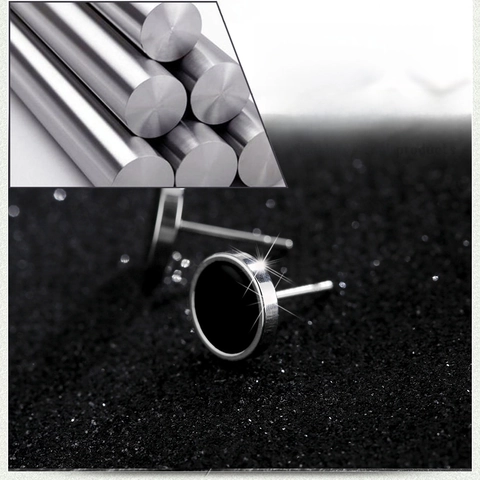 Boucles D'oreilles Barbell En Acier Inoxydable Rond Minimaliste Forme D'haltère Punk Streetwear Bijoux Pour Hommes Femmes Noir