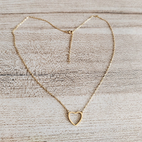 Hohl Herz Anhänger Halskette Edelstahl Vergoldet Minimalistisch Elegant Mode Schmuck Geschenk Für Frauen Mädchen