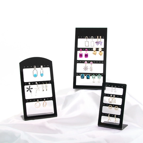 Oorbellen Display Standaard Acryl Hol Sieraden Organizer Rek Voor Knoppen En Ringen Toonbank Vitrine Zwart