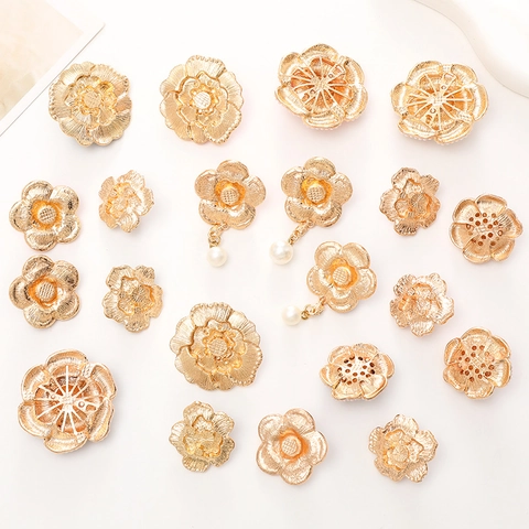 Elegante Kamelienblüten Charms Legierung Künstliche Perlen Strass Emaille Florale Anhänger Für DIY Schmuckherstellung