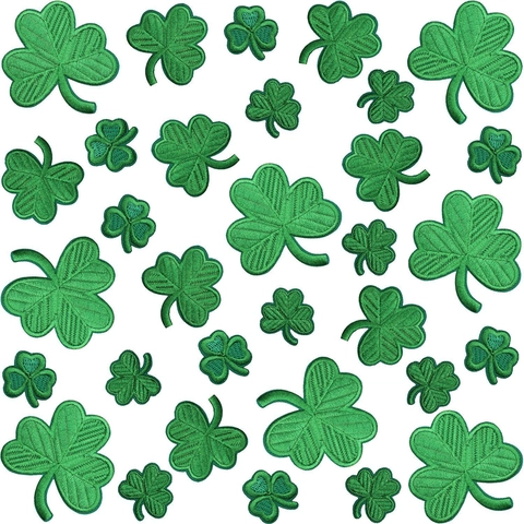 St Patricks Day Borduurwerk Patches Groene Klaver Leprechaun Regenboog Hoed Strijkijzer Applicaties Voor DIY Kleding