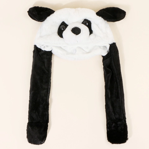 Lindo Sombrero De Peluche De Panda Con Orejas Móviles Gorro De Invierno Cálido Novedad Animal