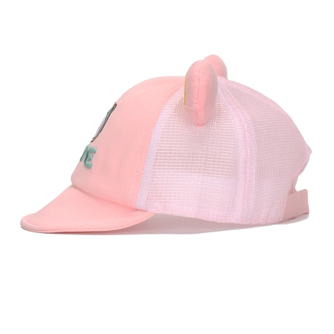 Cute Baby Baseball Cap Polyester Breathable Mesh Sun Hat With 3D Ears Cartoon Bear Embroidery Adjustable For Toddler Infants Boys Girls