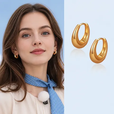 Minimalist U-Shaped Huggie Hoop Earrings For Women With 925 Sterling Silver Earring Post Niche Luxury Geometric