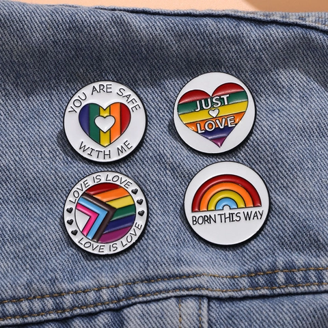 Spilla in Smalto a Cuore Arcobaleno LGBTQ Pride in Lega per Borsa Giacca Accessorio di Moda Gioielli Decorativi Regalo
