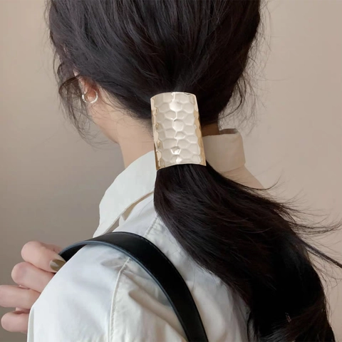 Retro Legierung Ponytail Clip Mit Wabenstruktur Eleganter Einfacher Metall Haarschnallen Halter Für Frauen