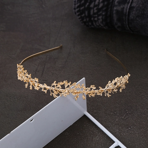Vintage Hohle Metall Blatt Stirnband Retro Wald Stil Gold Silber Legierung Zweig Haarreif Für Damen Hochzeit Party Zubehör