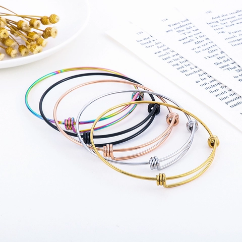 Verstelbare Roestvrijstalen Draadarmband Minimalistische Schuifknoop Armband Voor Dames Sieraden Accessoire