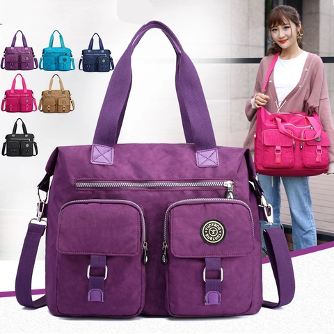 Borsa A Mano Da Donna In Nylon Grande Capacità Idrorepellente Tasche Multiple Spalla Viaggio Mamma Borsa Tote Leggera