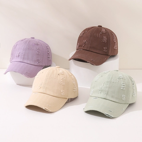 Casquette De Baseball Enfant Coton Effet Usé Lavé Style Vintage Street Protection Solaire Chapeau Réglable Garçon Fille