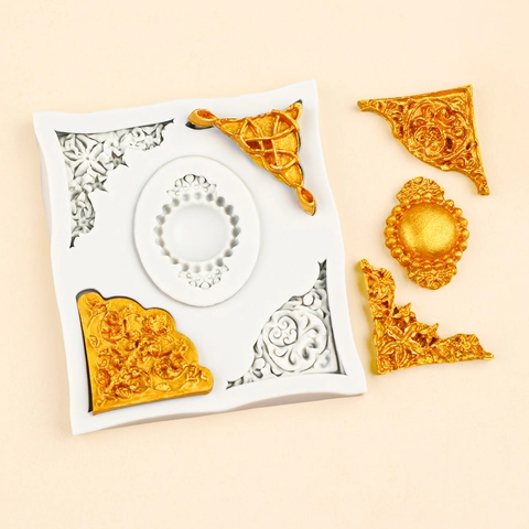 Stampo In Silicone Per Torte Con Rilievo Europeo Pizzo Barocco Bordo Diamante Decorazione Fondant Fai Da Te Stile Vintage