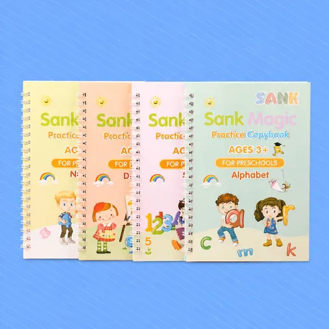 Quaderno Di Pratica Magica Per Bambini Riutilizzabile Scanalato Libro Di Scrittura Prescolare Alfabeto Numeri Matematica Disegno